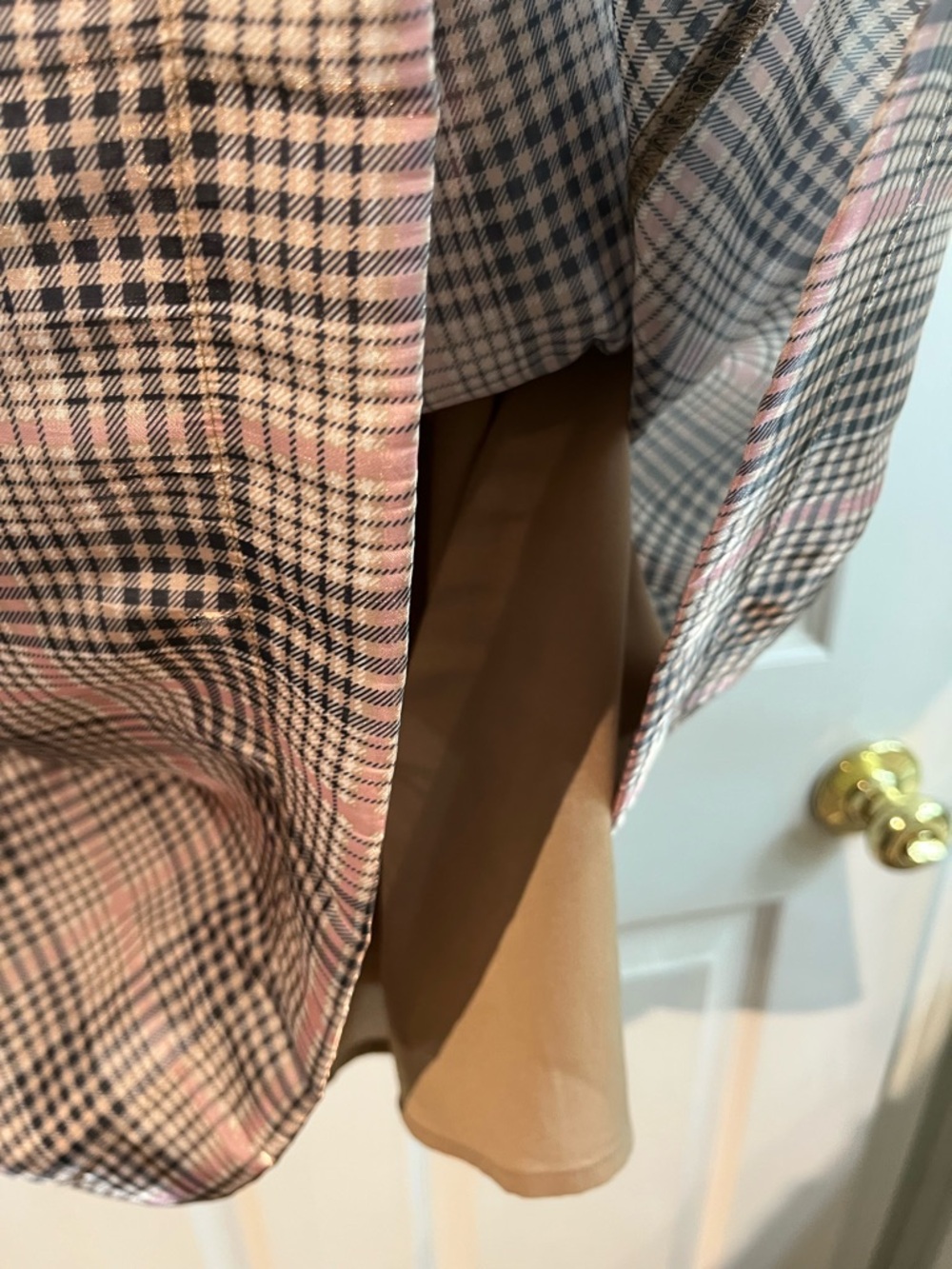 EN SAISON Poppy Plaid Organza Mini Dress | Medium | Puff Sleeves size L - Picture 5 of 10